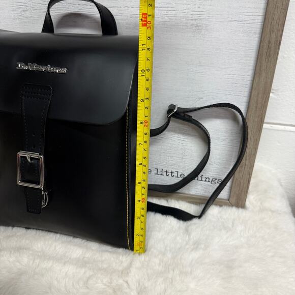 Dr. Martens Black Leather Backpack Unisex Travel Grunge 90s Blogger Classic - Picture 9 of 13